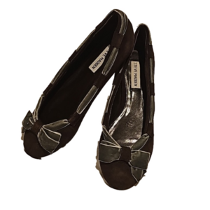Steve Madden Ballet Flat size 8 green ribbon trim very good condition